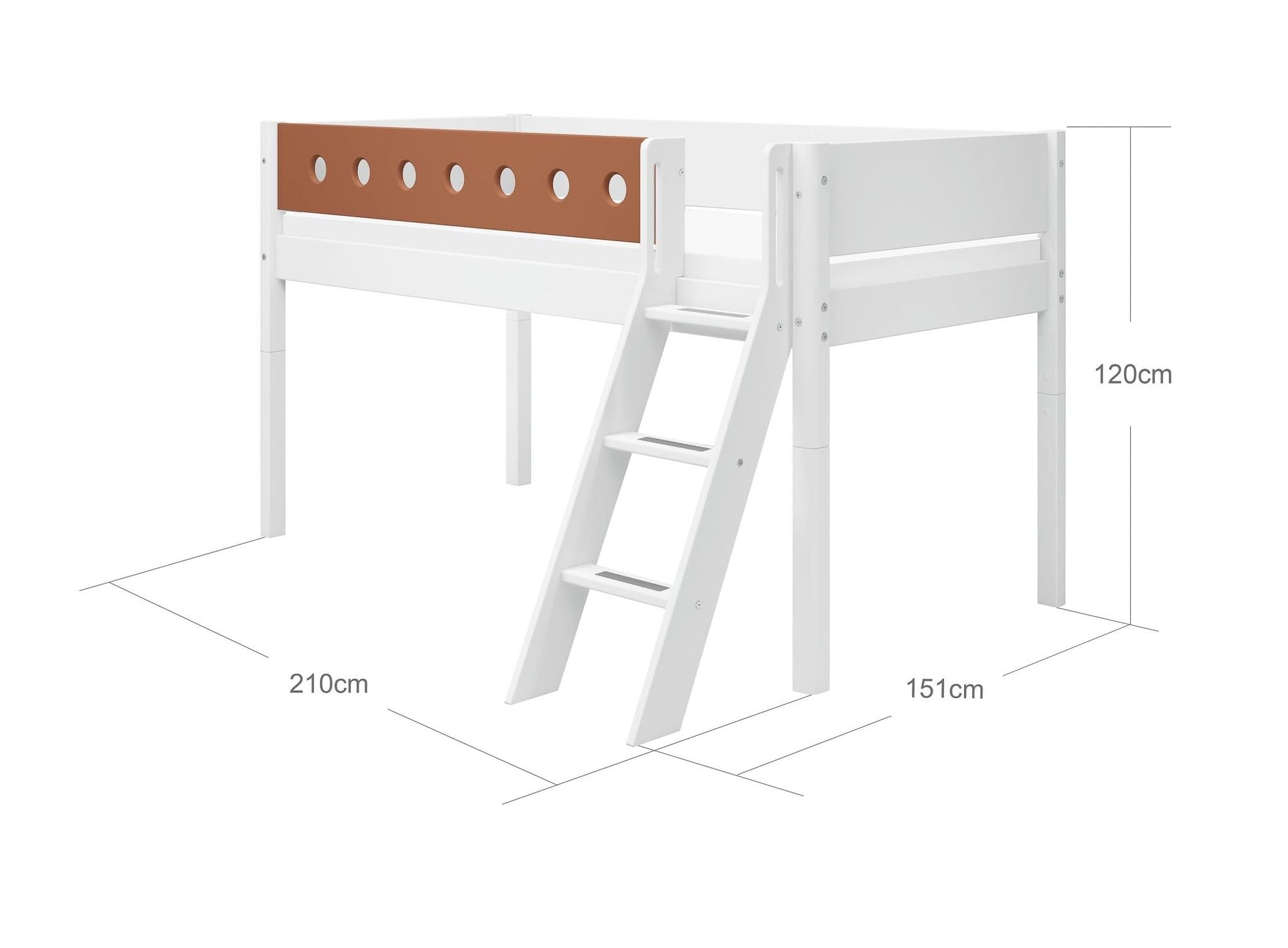 [product_category]-FLEXA Mid-high bed w. slanting ladder-FLEXA-5706459150215-80-17311-518-FLE-9