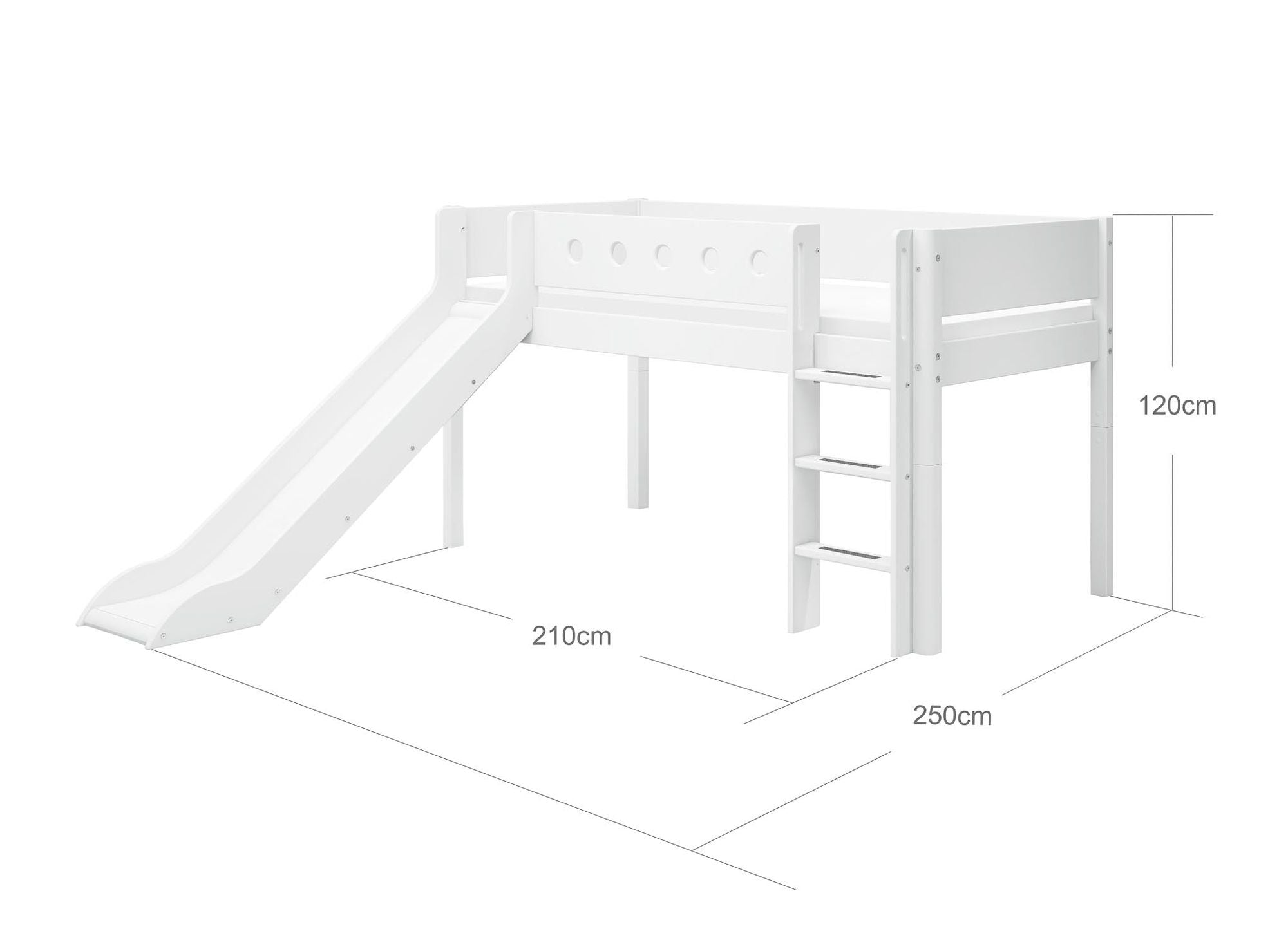 [product_category]-FLEXA Mid-high bed w. straight ladder and slide-FLEXA-5706459064857-80-17313-40-FLE-9