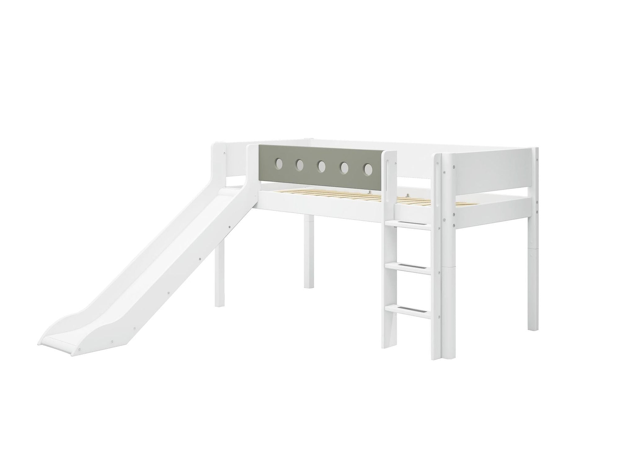 [product_category]-FLEXA Mid-high bed w. straight ladder and slide-FLEXA-5706459150260-80-17313-519-FLE-7