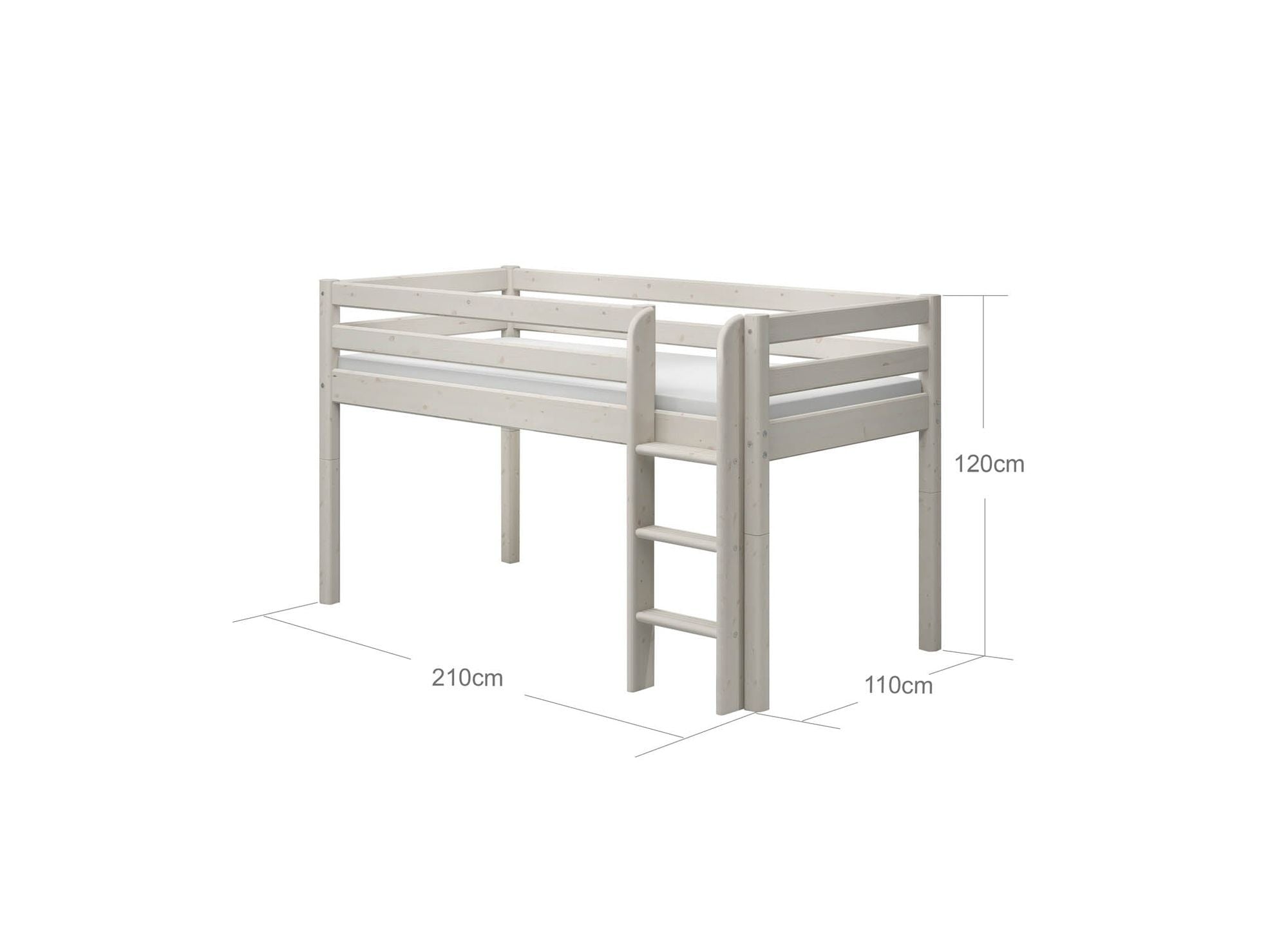 [product_category]-FLEXA Mid-high bed w. straight ladder-FLEXA-5706459050041-90-10110-2-01-FLE-11