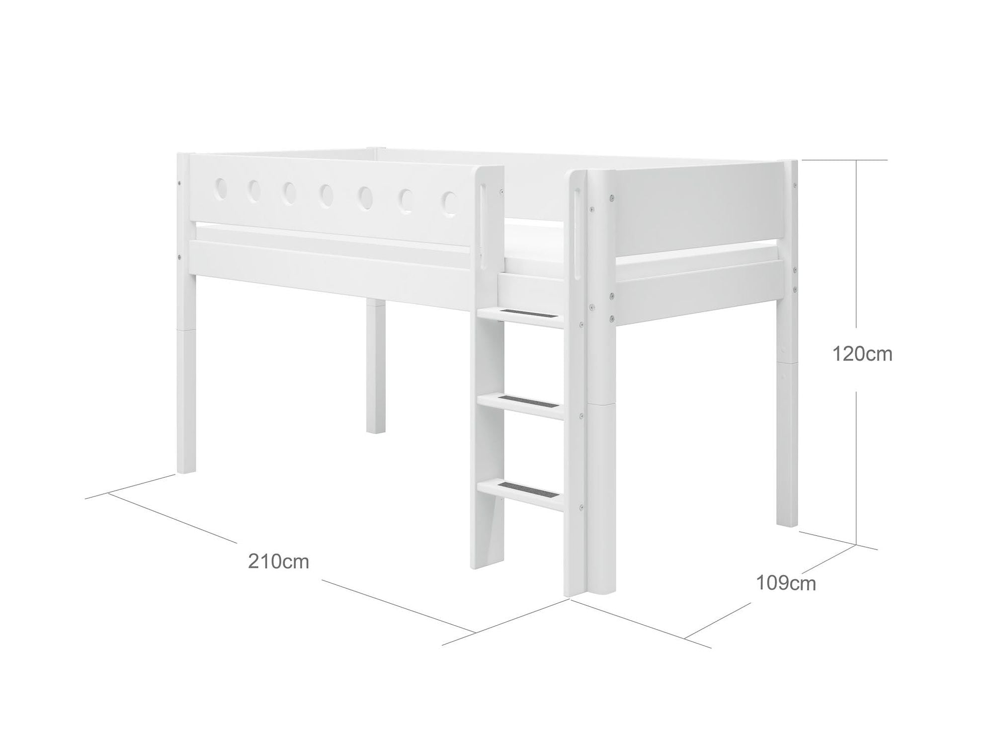 [product_category]-FLEXA Mid-high bed w. straight ladder-FLEXA-5706459064611-80-17309-40-FLE-11