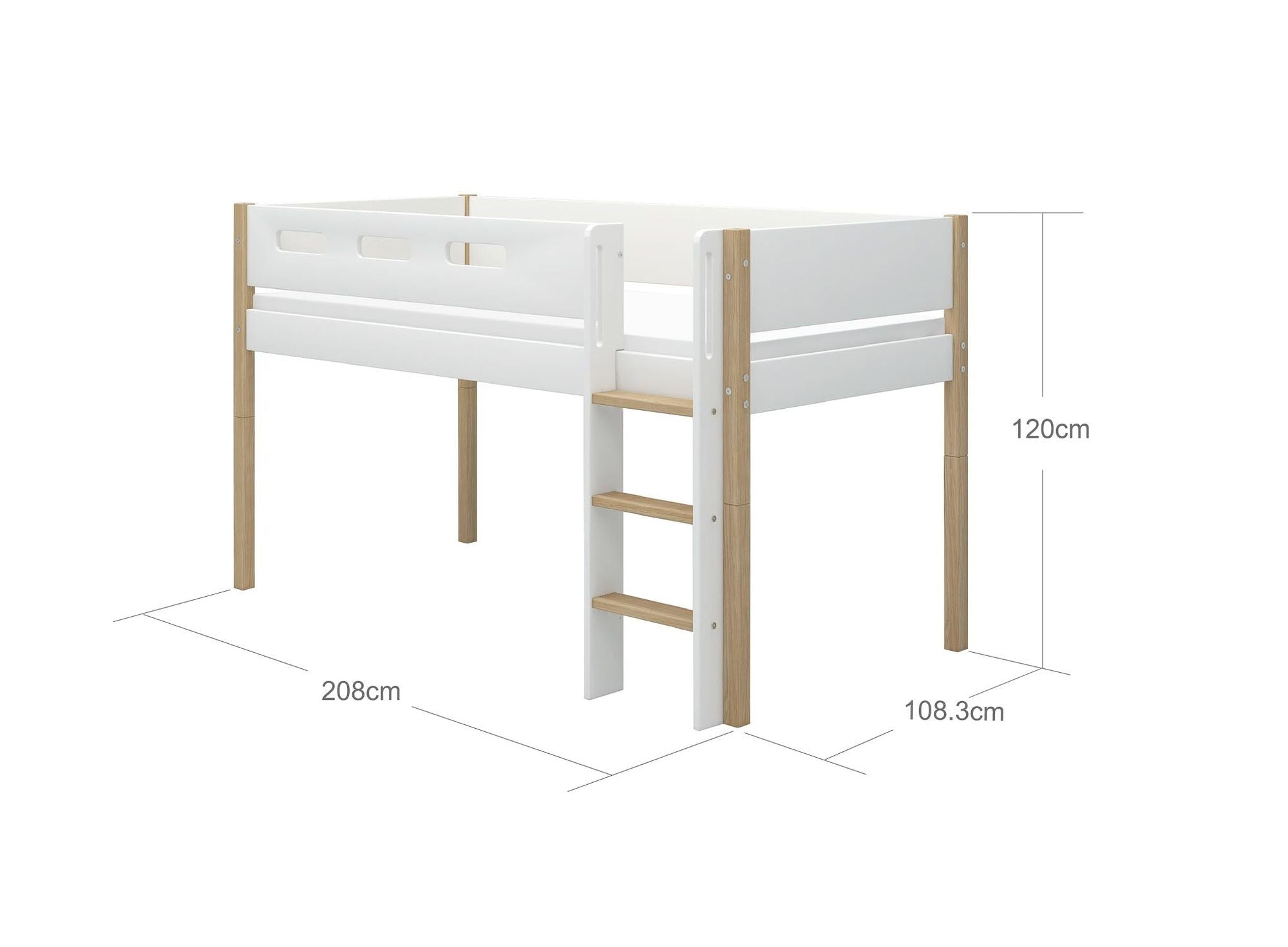 [product_category]-FLEXA Mid-high bed w. straight ladder-FLEXA-5706459132150-80-31302-95-FLE-13