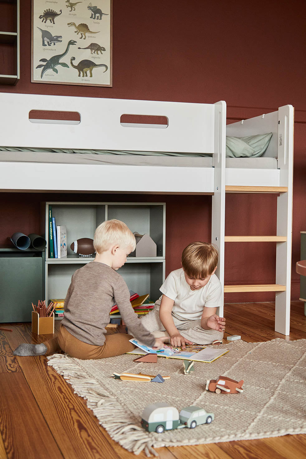 [product_category]-FLEXA Mid-high bed w. straight ladder-FLEXA-5706459132150-80-31302-95-FLE-7