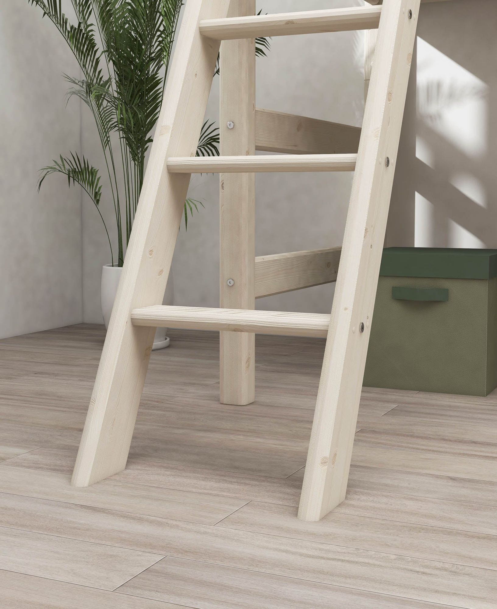 [product_category]-FLEXA Semi-high bed w. slanting ladder-FLEXA-5706459068930-90-10314-2-01-FLE-5