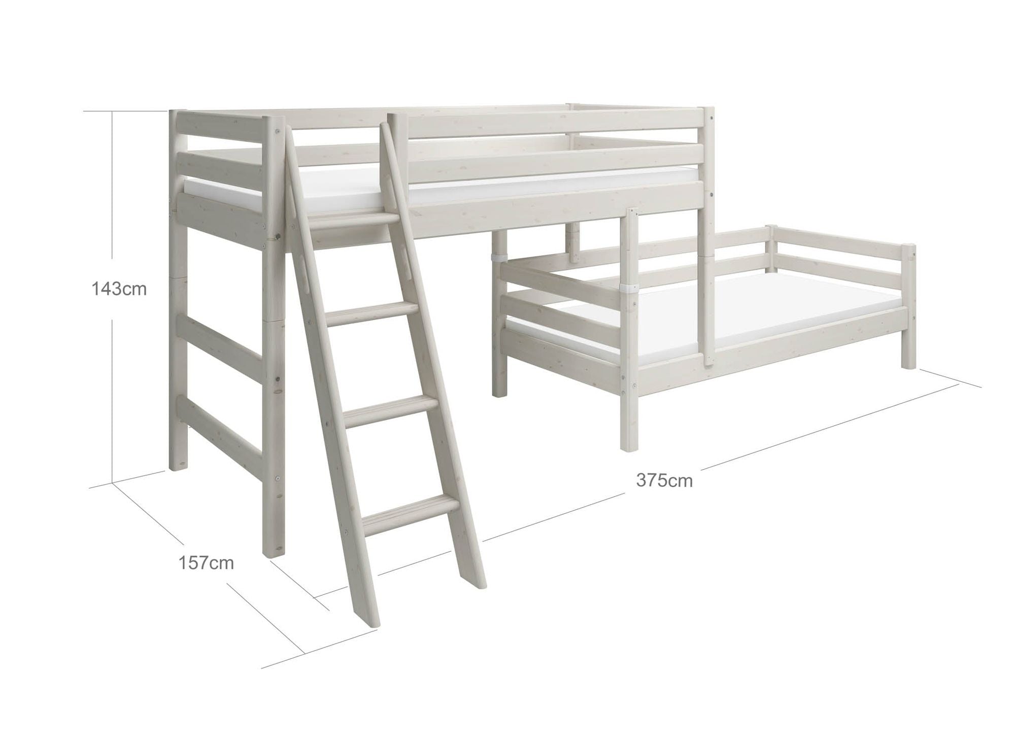 [product_category]-FLEXA Semi-high bed w. slanting ladder-FLEXA-5706459068930-90-10314-2-01-FLE-9