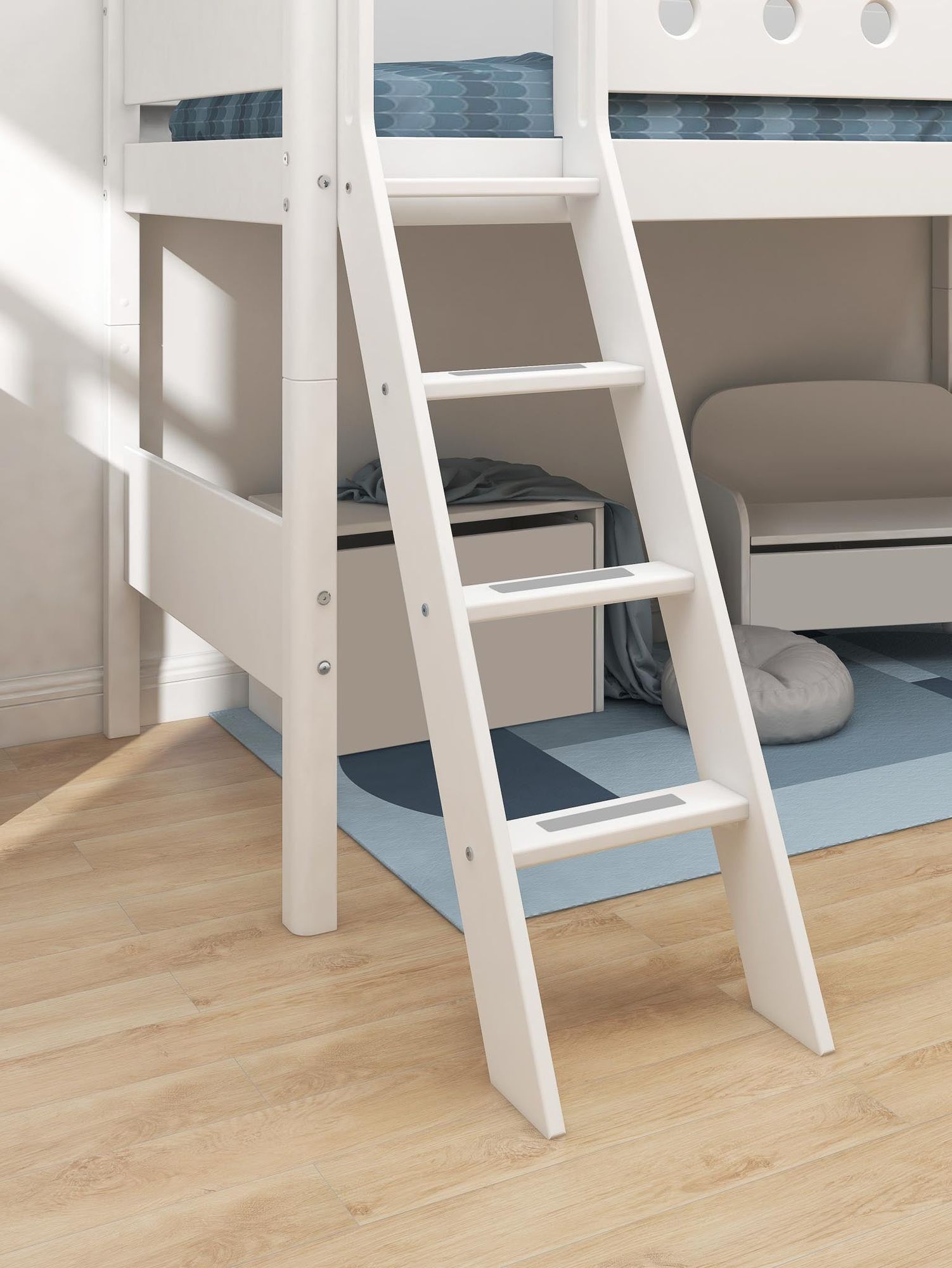 [product_category]-FLEXA Semi-high bed w. slanting ladder-FLEXA-5706459073385-80-17328-40-FLE-3
