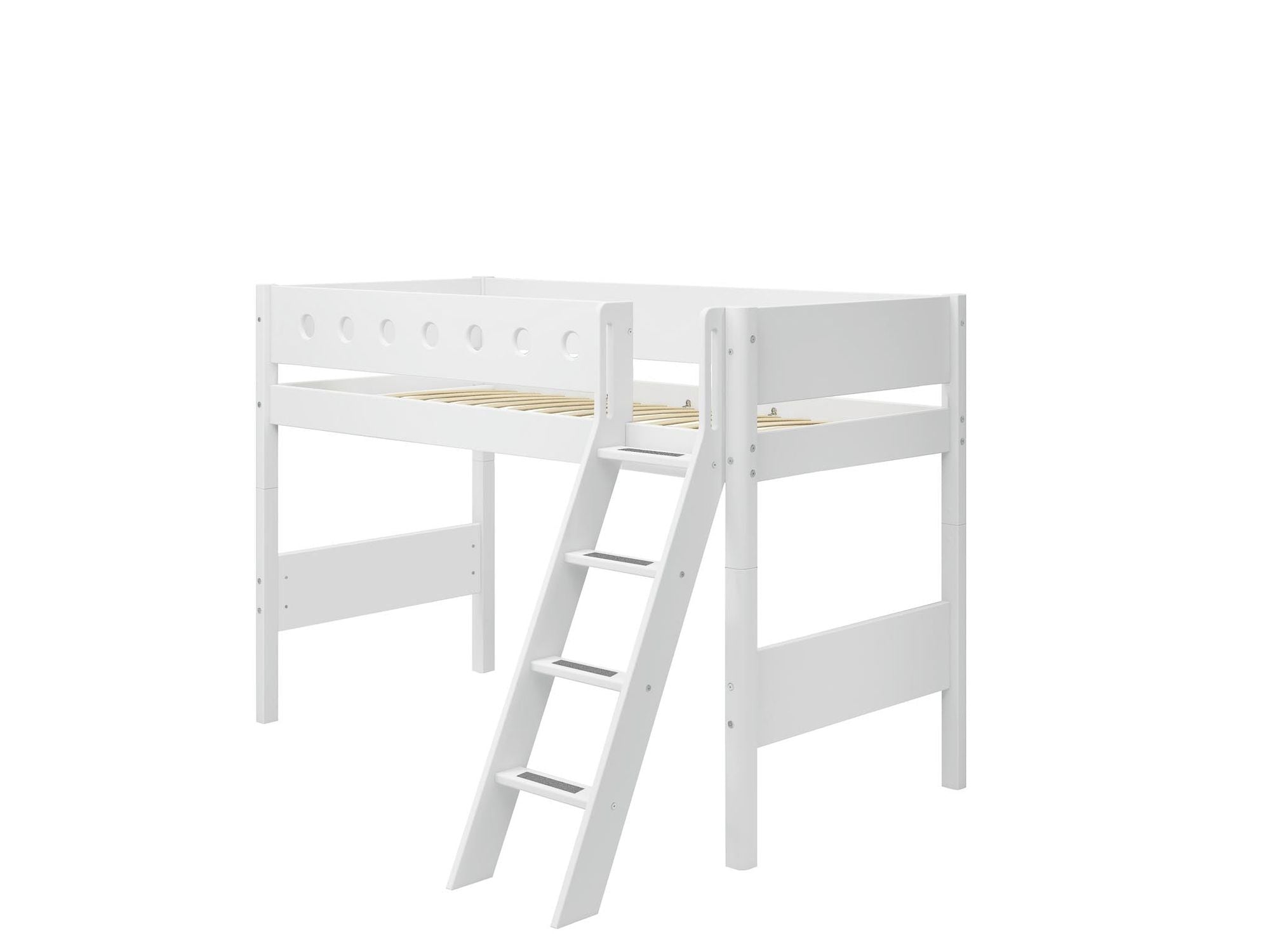 [product_category]-FLEXA Semi-high bed w. slanting ladder-FLEXA-5706459073385-80-17328-40-FLE-7