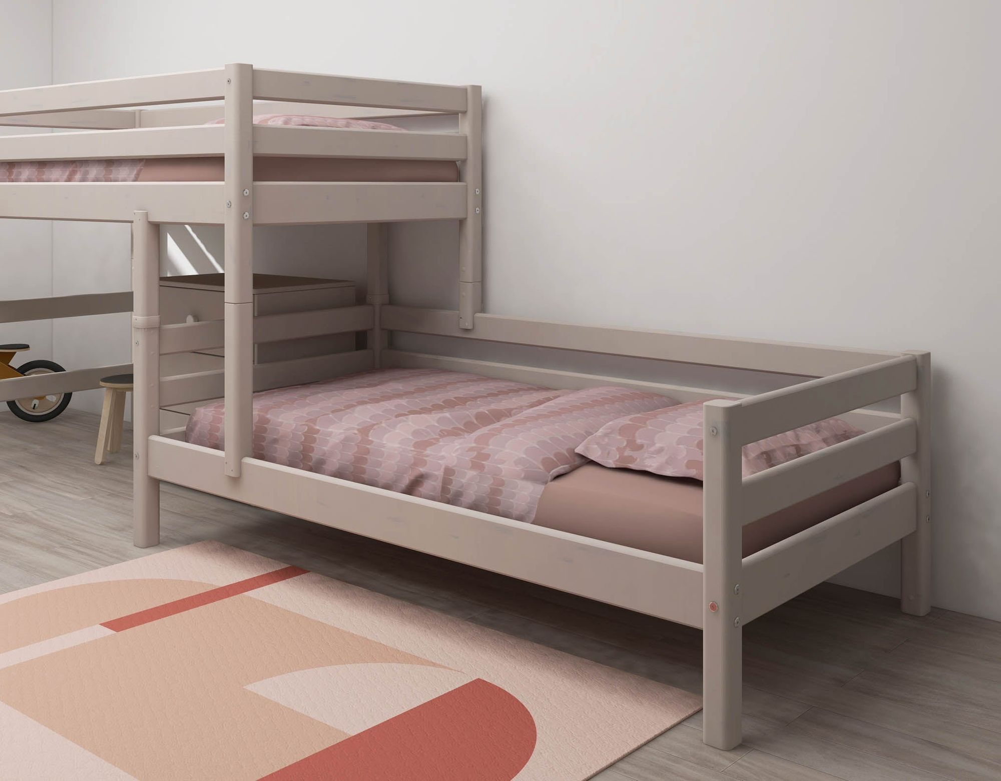 [product_category]-FLEXA Semi-high bed w. slanting ladder-FLEXA-5706459127866-90-10314-3-01-FLE-4