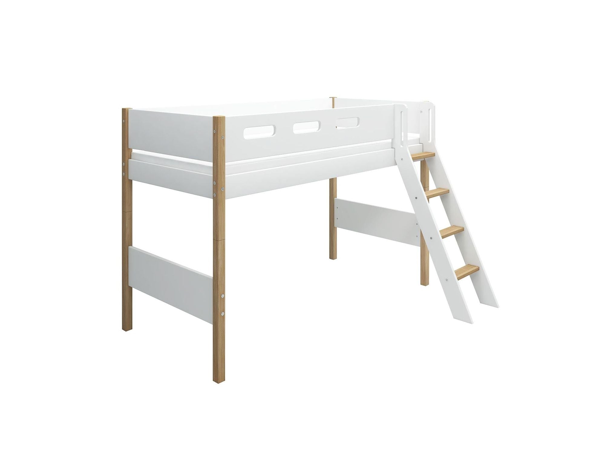 [product_category]-FLEXA Semi-high bed w. slanting ladder-FLEXA-5706459132310-80-31318-95-FLE-9