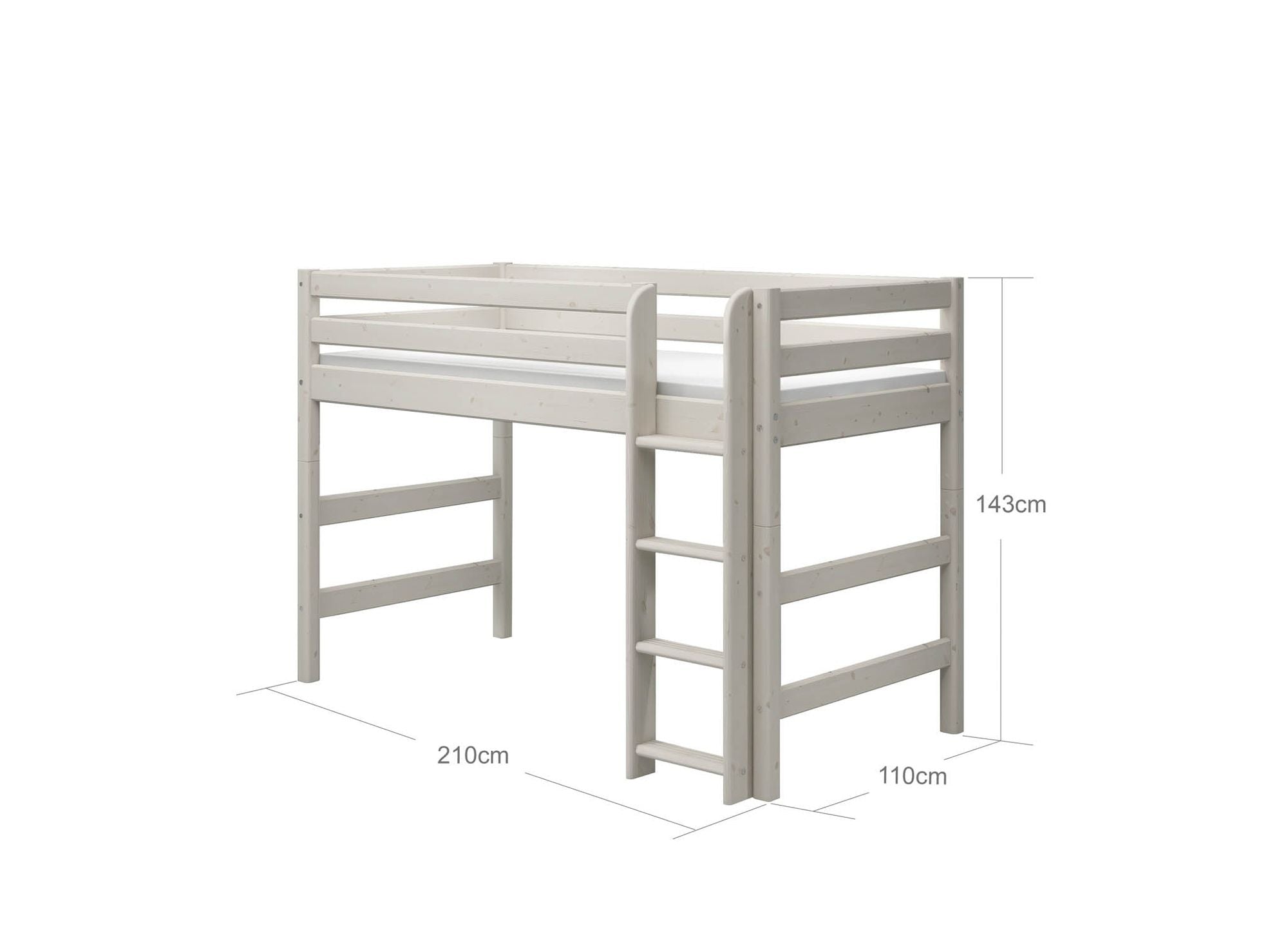 [product_category]-FLEXA Semi-high bed w. straight ladder-FLEXA-5706459052007-90-10046-2-01-FLE-9