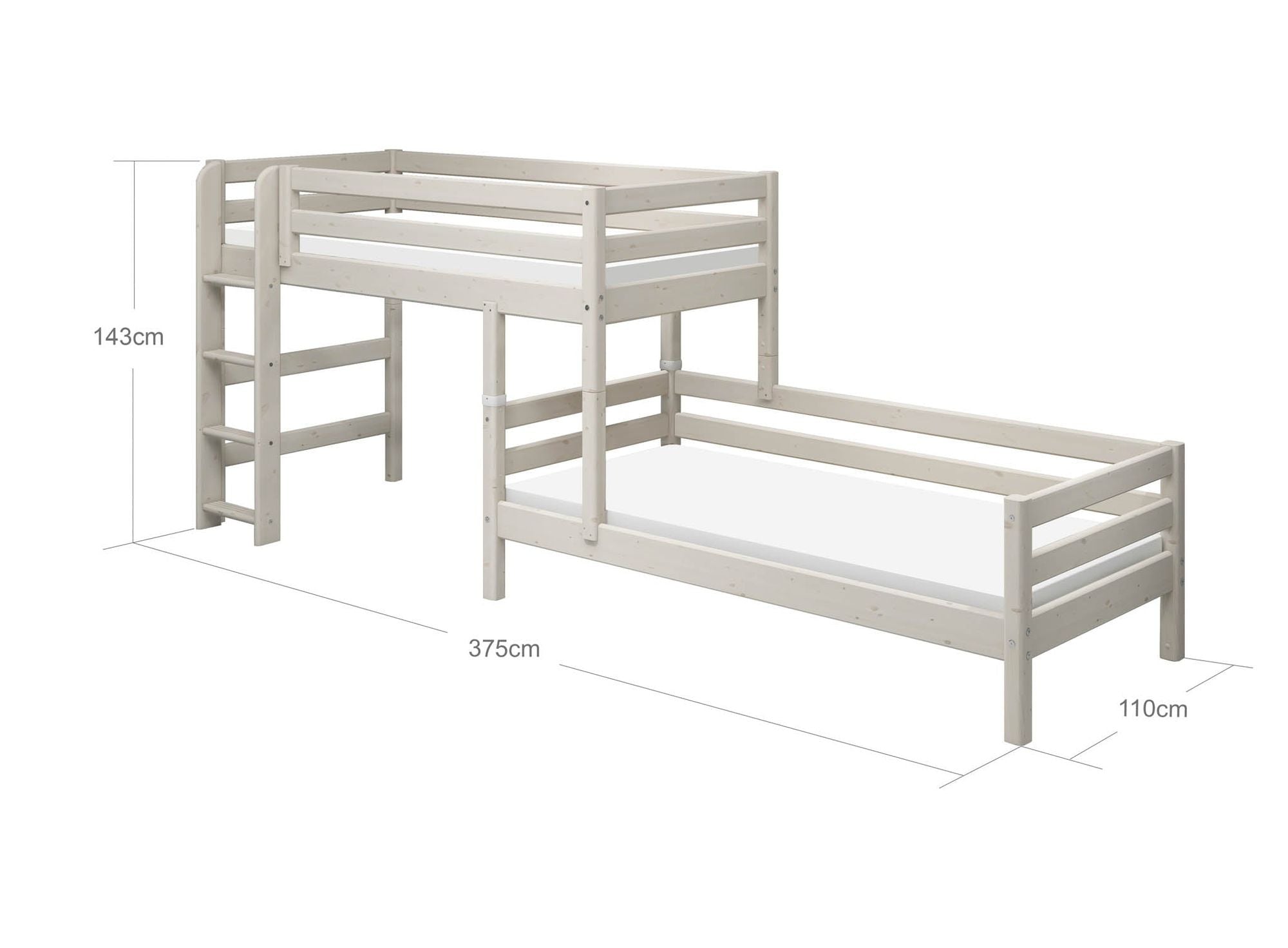[product_category]-FLEXA Semi-high bed w. straight ladder-FLEXA-5706459052281-90-10044-2-01-FLE-12