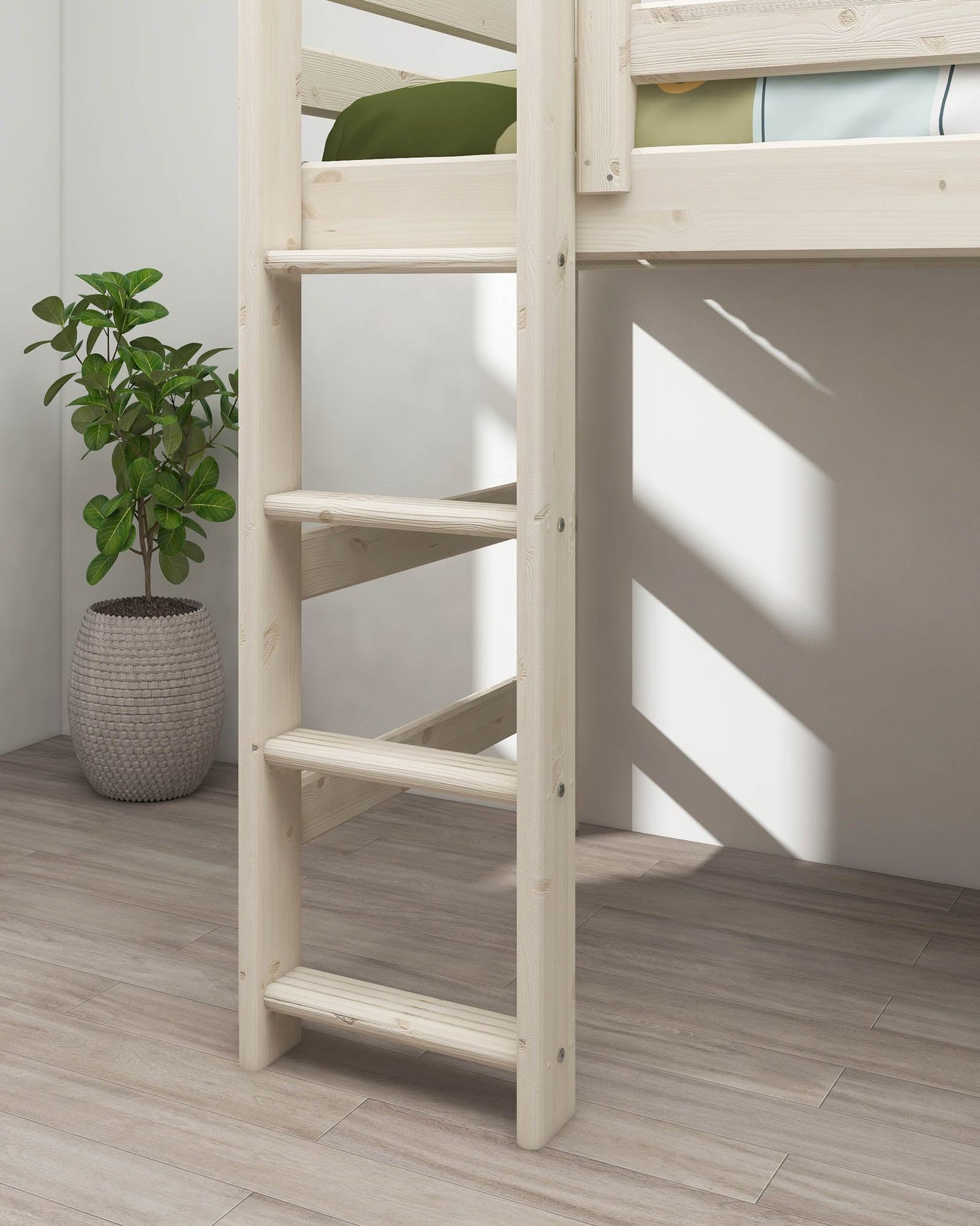 [product_category]-FLEXA Semi-high bed w. straight ladder-FLEXA-5706459052281-90-10044-2-01-FLE-6
