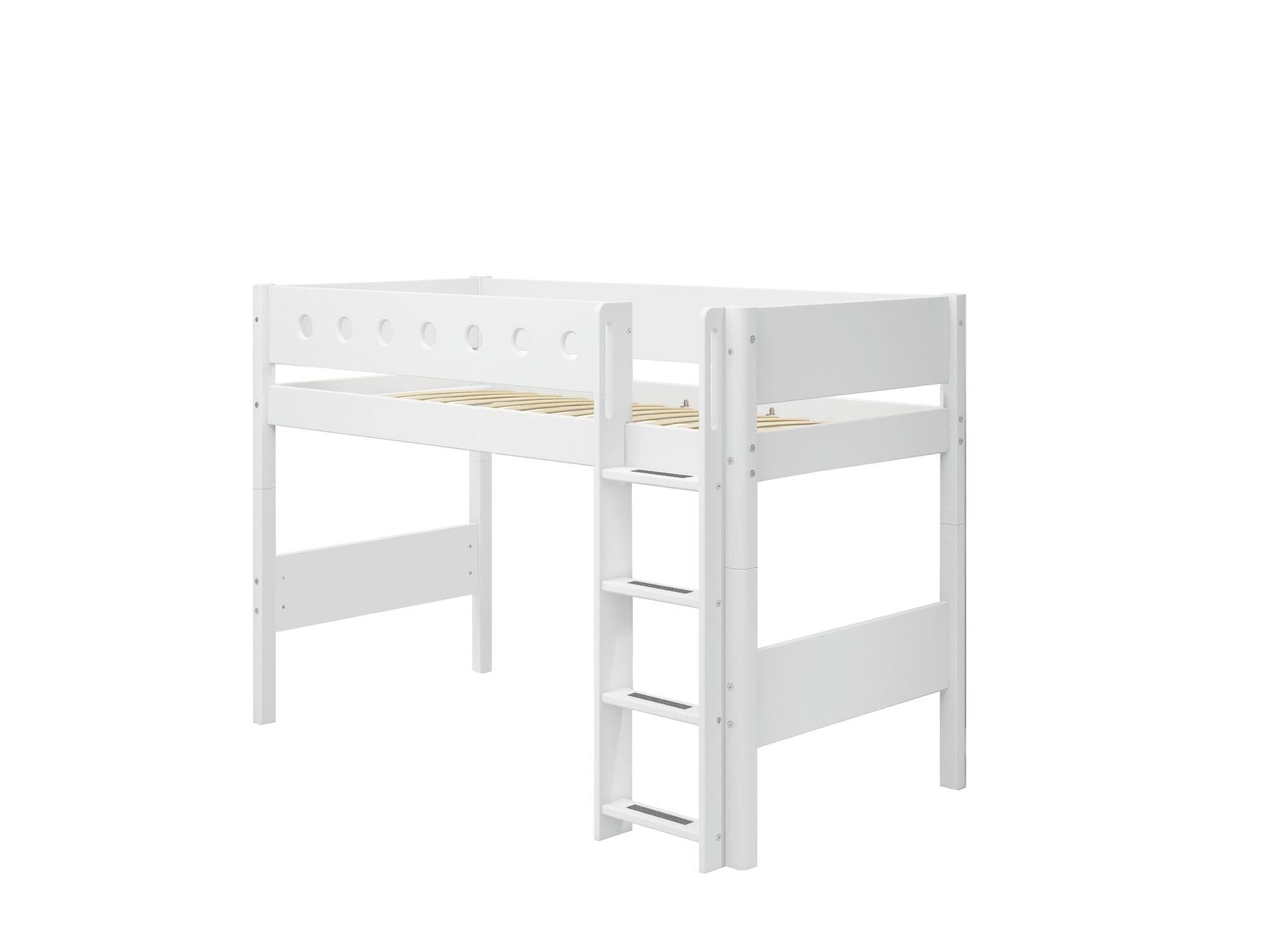 [product_category]-FLEXA Semi-high bed w. straight ladder-FLEXA-5706459073569-80-17326-40-FLE-6