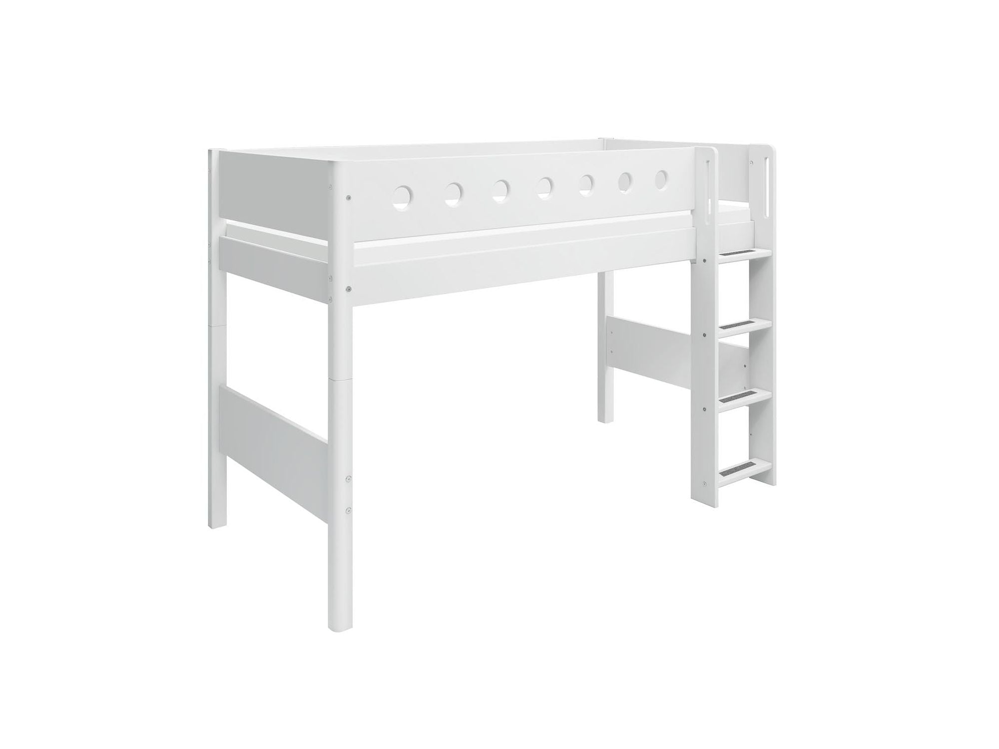 [product_category]-FLEXA Semi-high bed w. straight ladder-FLEXA-5706459073569-80-17326-40-FLE-7