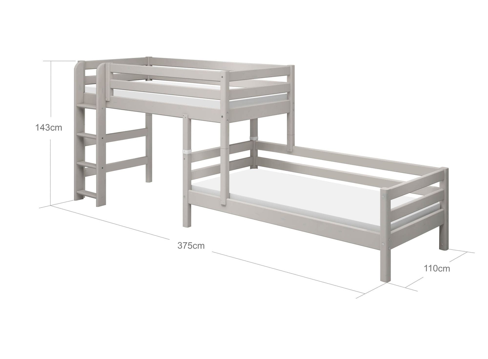 [product_category]-FLEXA Semi-high bed w. straight ladder-FLEXA-5706459120485-90-10044-3-01-FLE-12