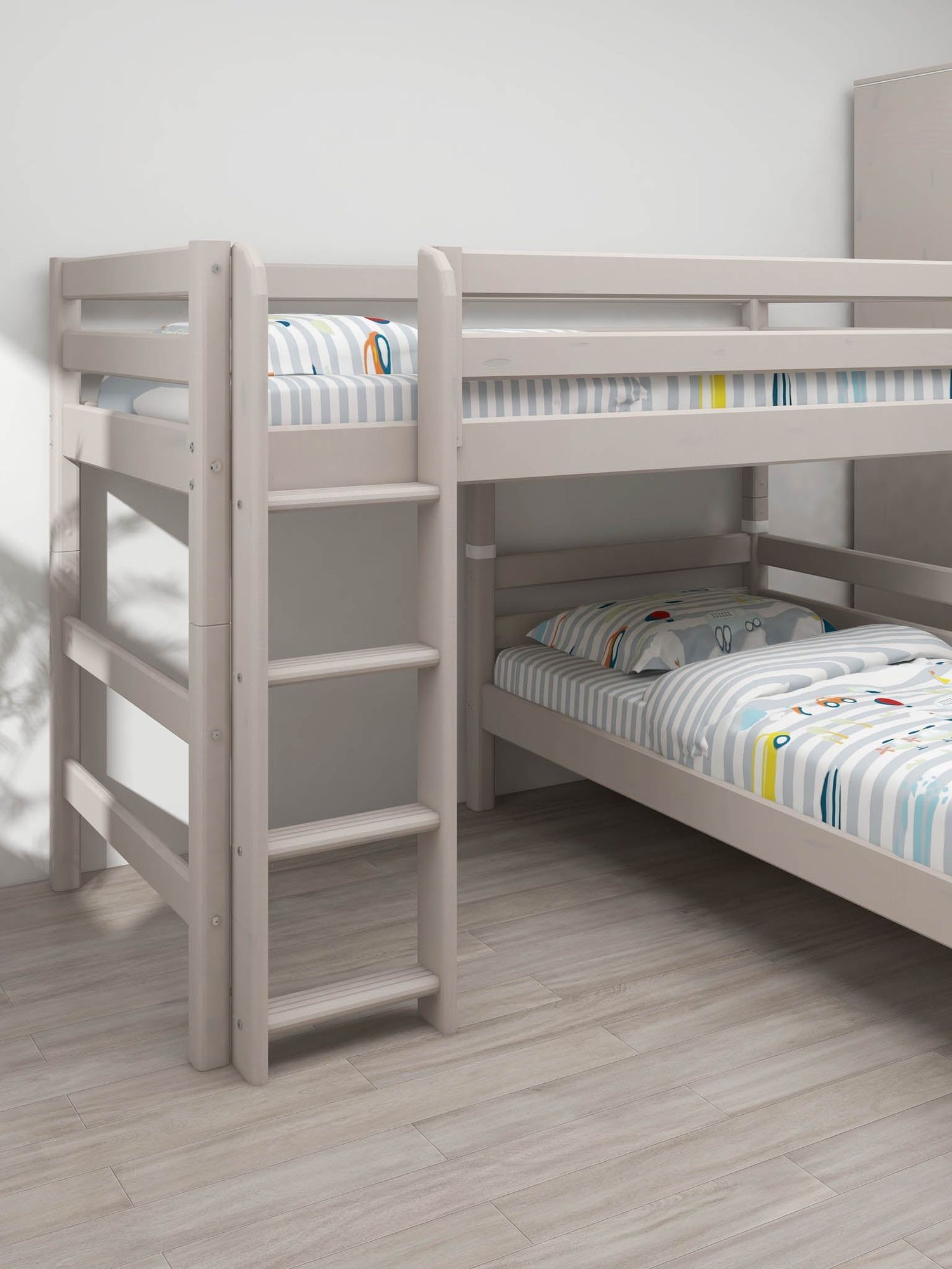 [product_category]-FLEXA Semi-high bed w. straight ladder-FLEXA-5706459120485-90-10044-3-01-FLE-5