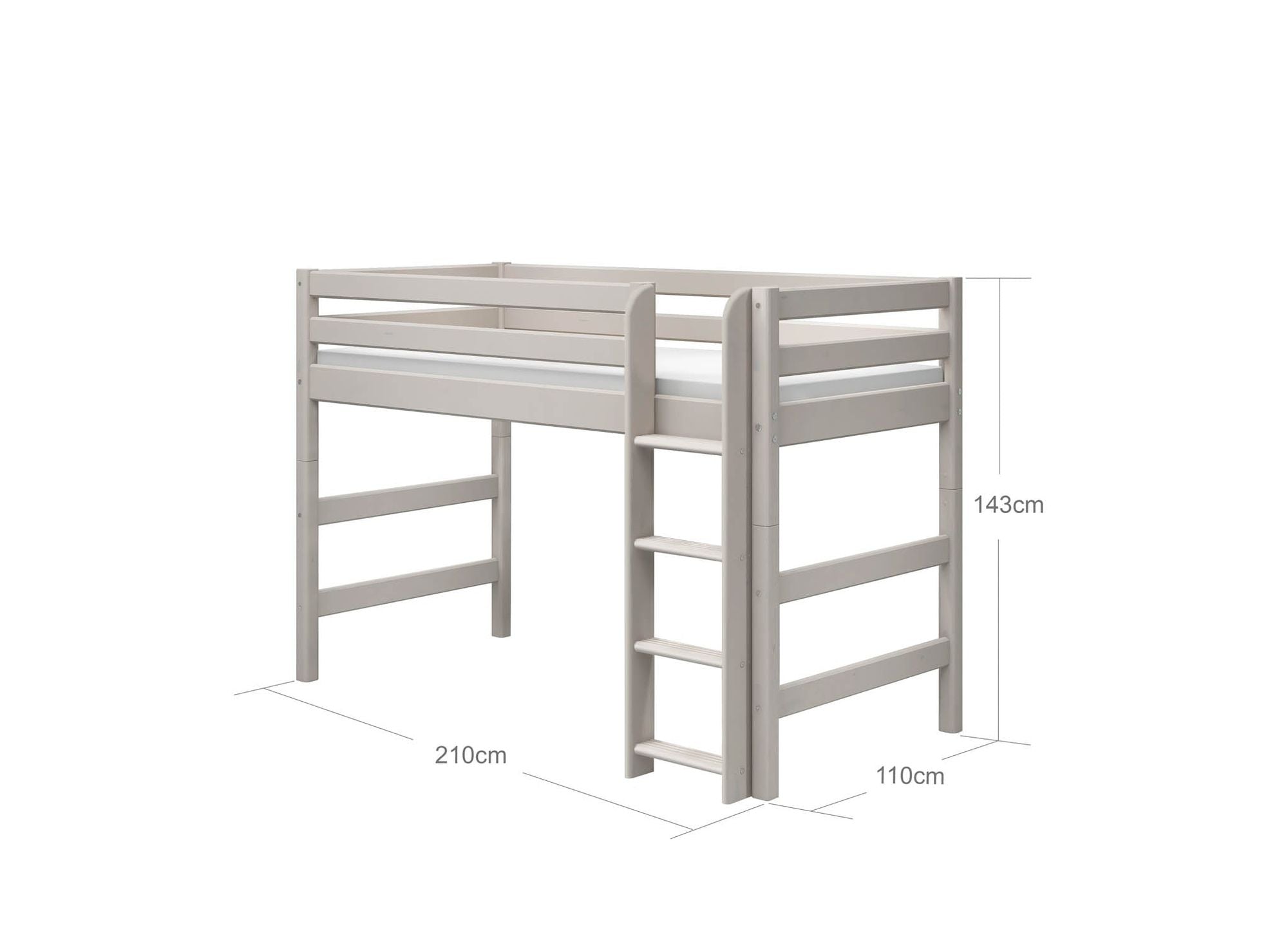 [product_category]-FLEXA Semi-high bed w. straight ladder-FLEXA-5706459120508-90-10046-3-01-FLE-9