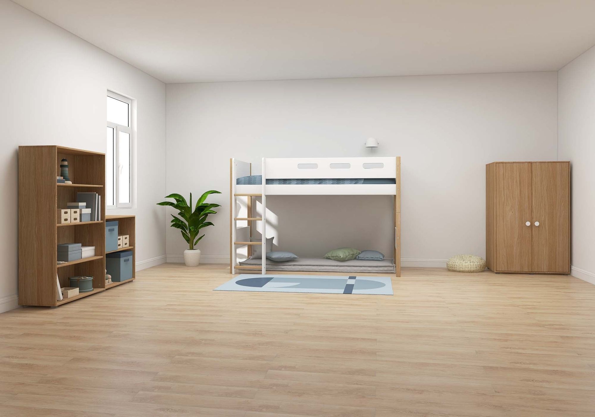 [product_category]-FLEXA Semi-high bed w. straight ladder-FLEXA-5706459132297-80-31316-95-FLE-2