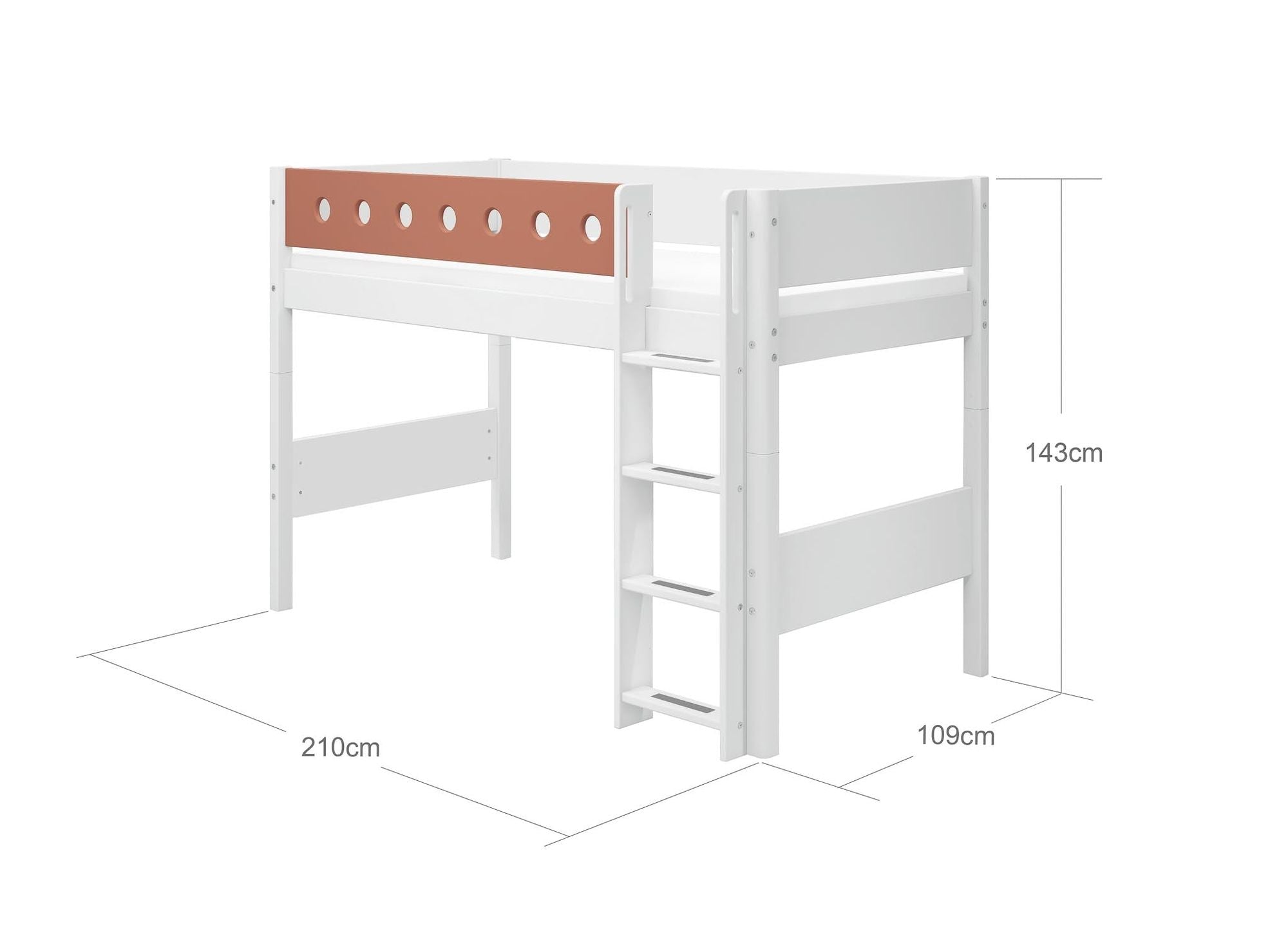 [product_category]-FLEXA Semi-high bed w. straight ladder-FLEXA-5706459150413-80-17326-518-FLE-8