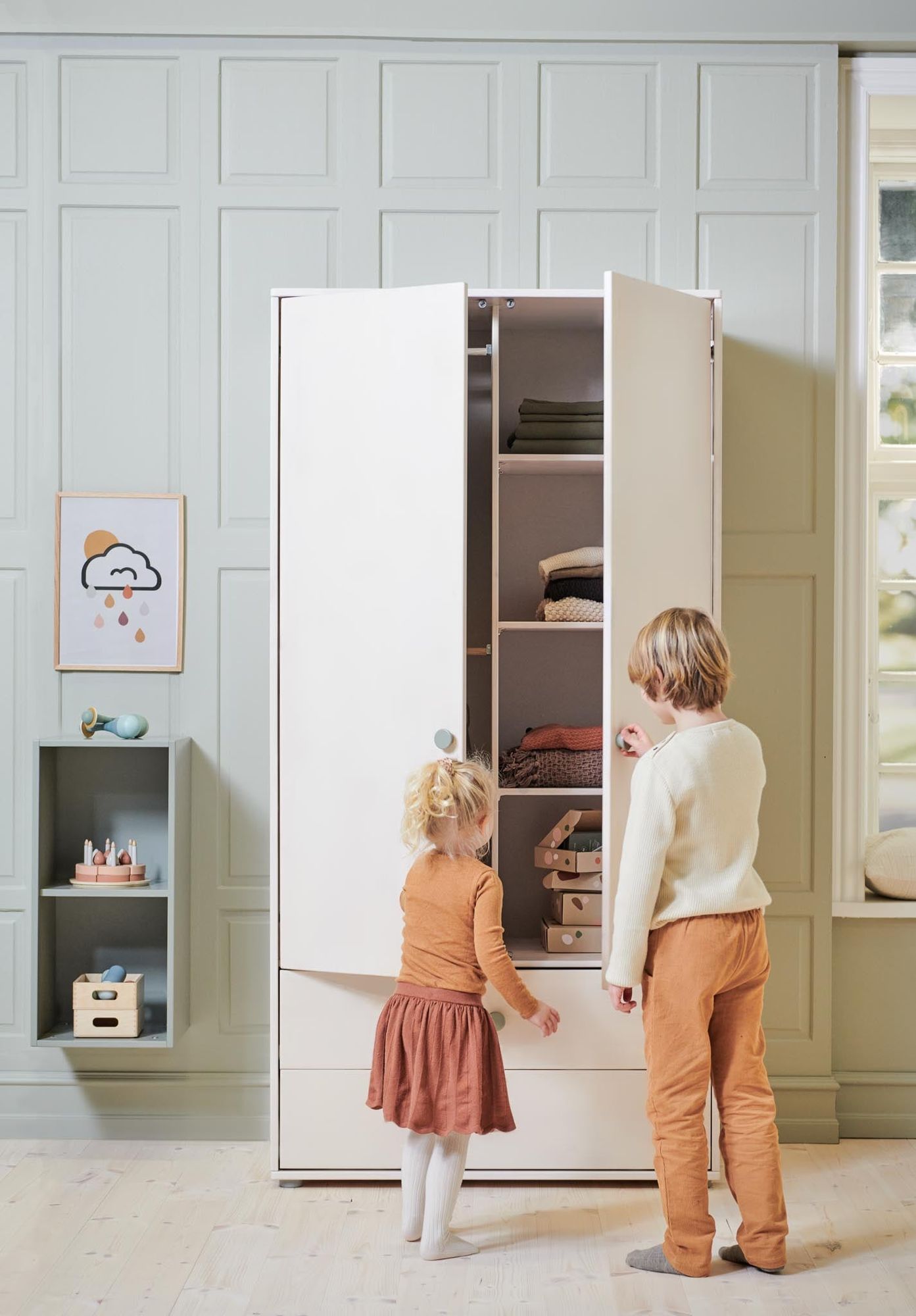 [product_category]-FLEXA Wardrobe, 2 doors + 2 drawers-FLEXA-5706459153155-81-39501-519-FLE-5
