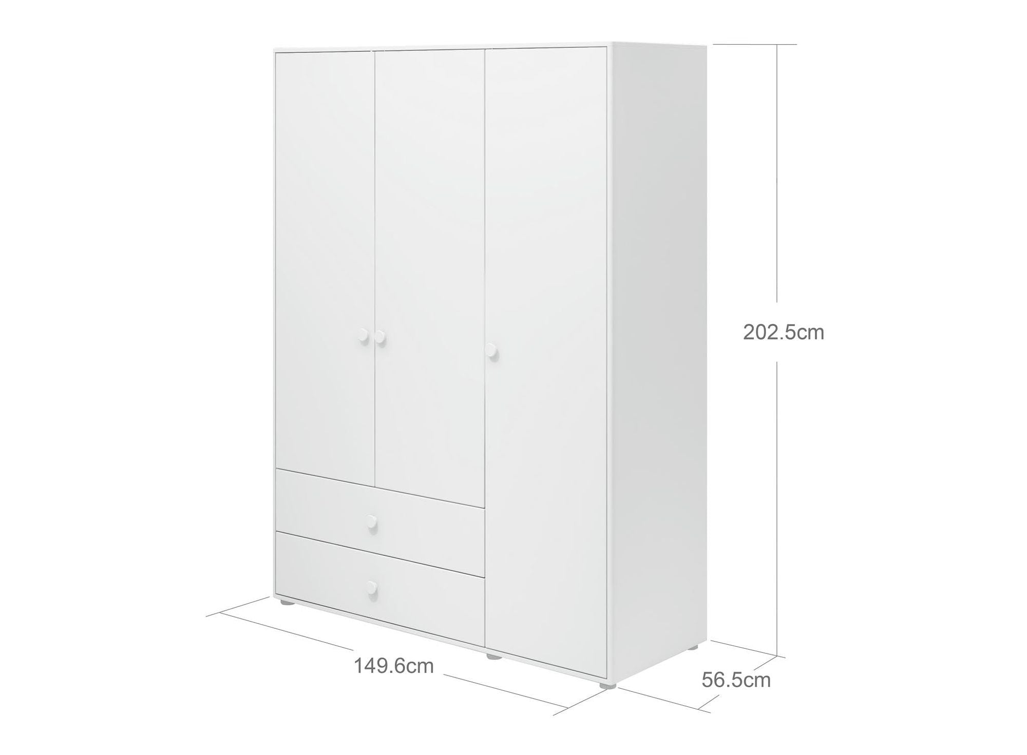 [product_category]-FLEXA Wardrobe, 3 doors + 2 drawers-FLEXA-5706459153216-81-39504-40-FLE-6
