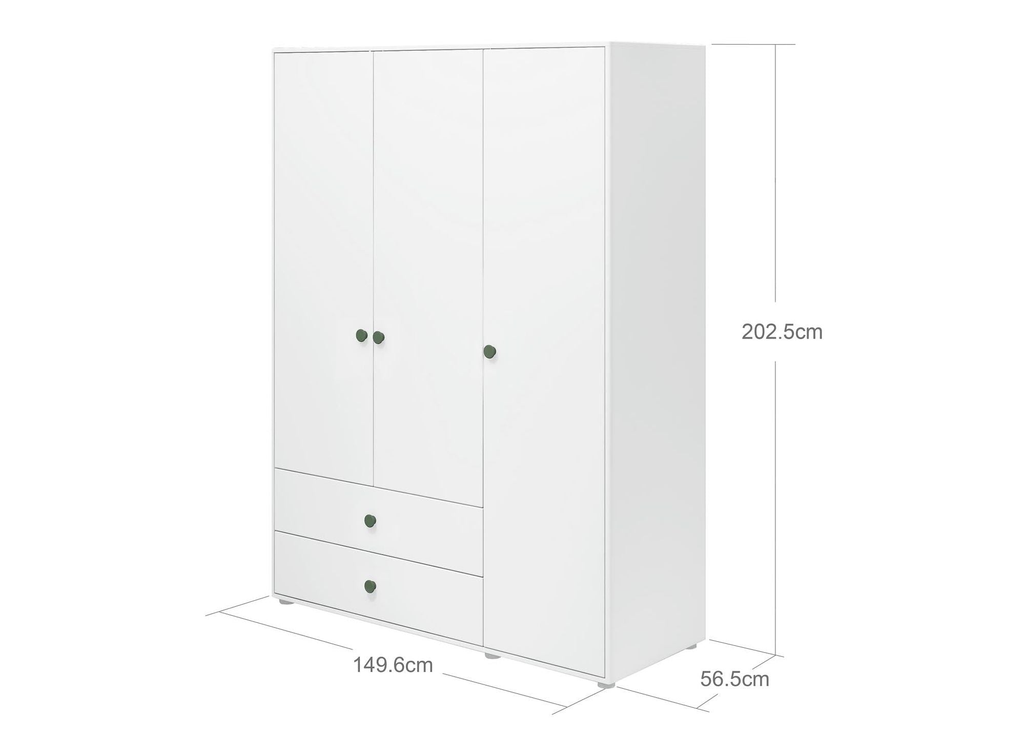 [product_category]-FLEXA Wardrobe, 3 doors + 2 drawers-FLEXA-5706459153254-81-39504-524-FLE-6