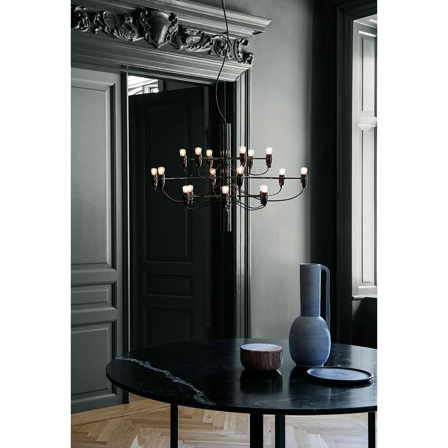 [product_category]-Flos 2097/18 Clear Chandelier, Black Matt-Flos-8059607000397-A1352031-FLO-3