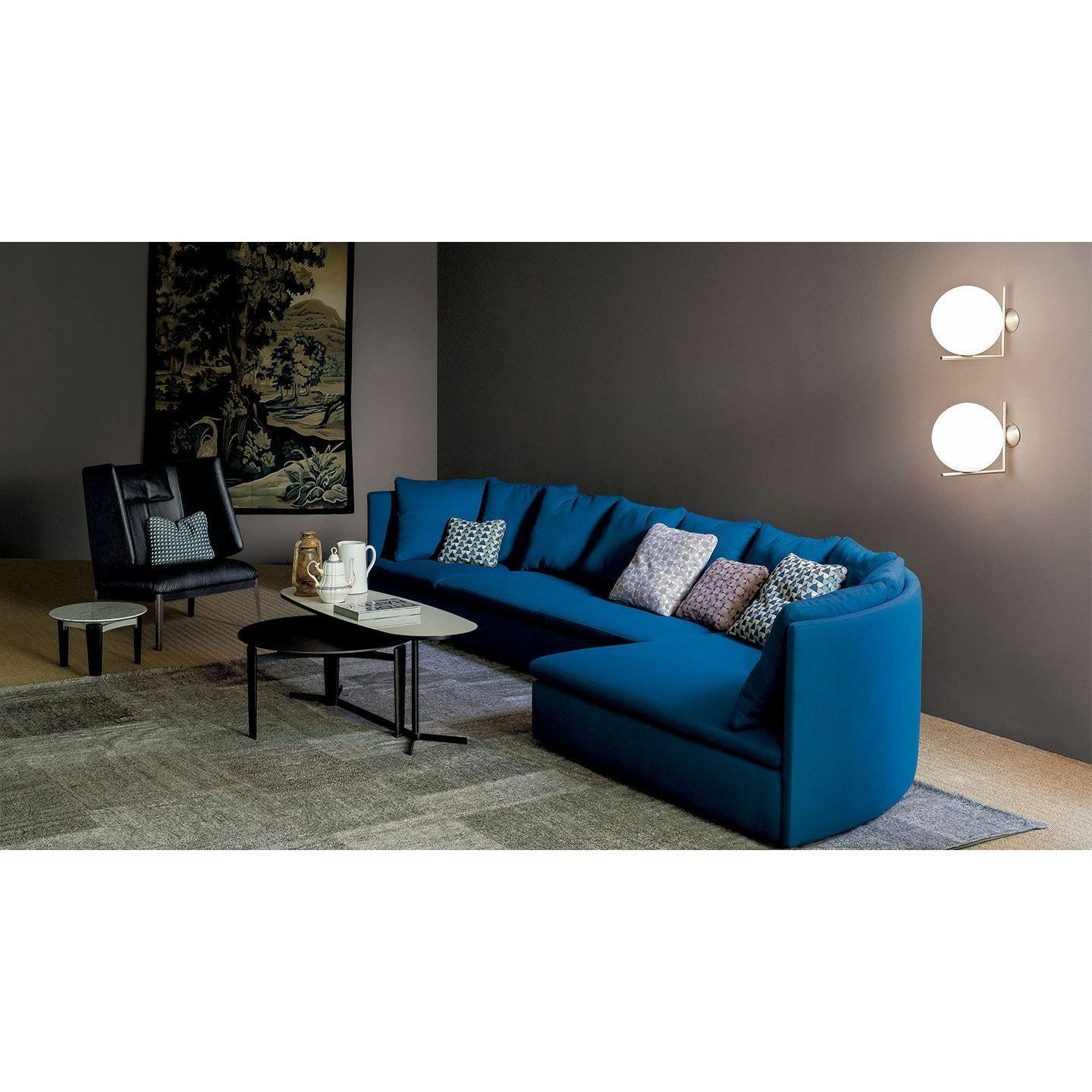 [product_category]-Flos Ic Light C/W2 Wall/Ceiling Lamp, Black-Flos-8059607003589-F3179030-FLO-2