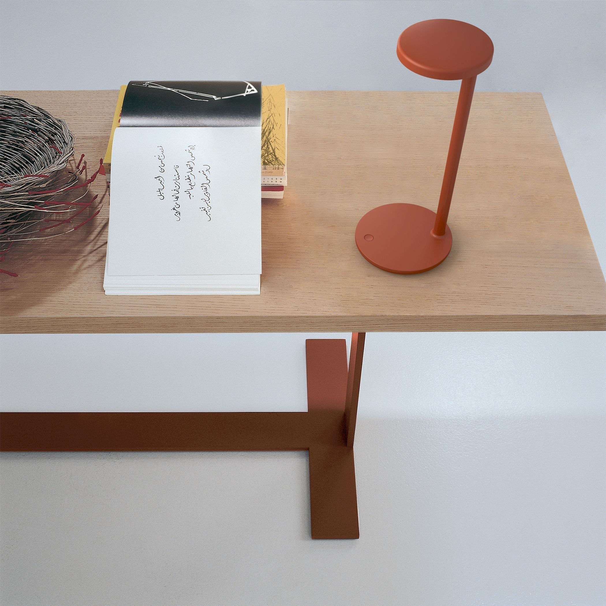 [product_category]-Flos Oblique Qi Table Lamp, Rust Red Matt-Flos-8424229000214-09.8310.DX-FLO-6