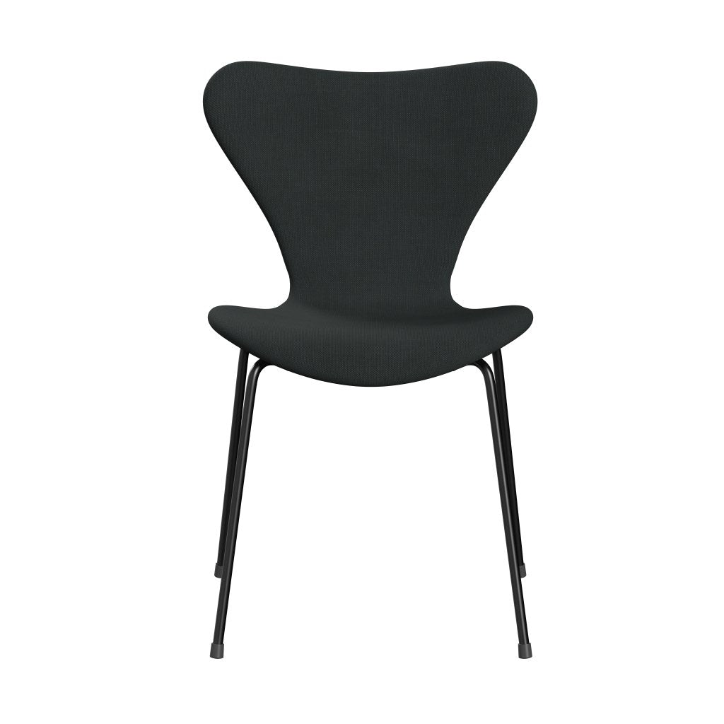 [product_category]-Fritz Hansen 3107 Chair Full Upholstery, Black/Steelcut Charcoal-Fritz Hansen-3107FU-STI180-DRBL-FRI-1