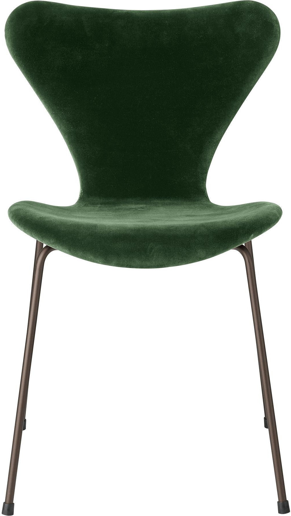 [product_category]-Fritz Hansen 3107 Chair Full Upholstery, Brown Bronze/Belfast Velvet Forest Green-Fritz Hansen-3107VELVET-forestgreen-FRI-1