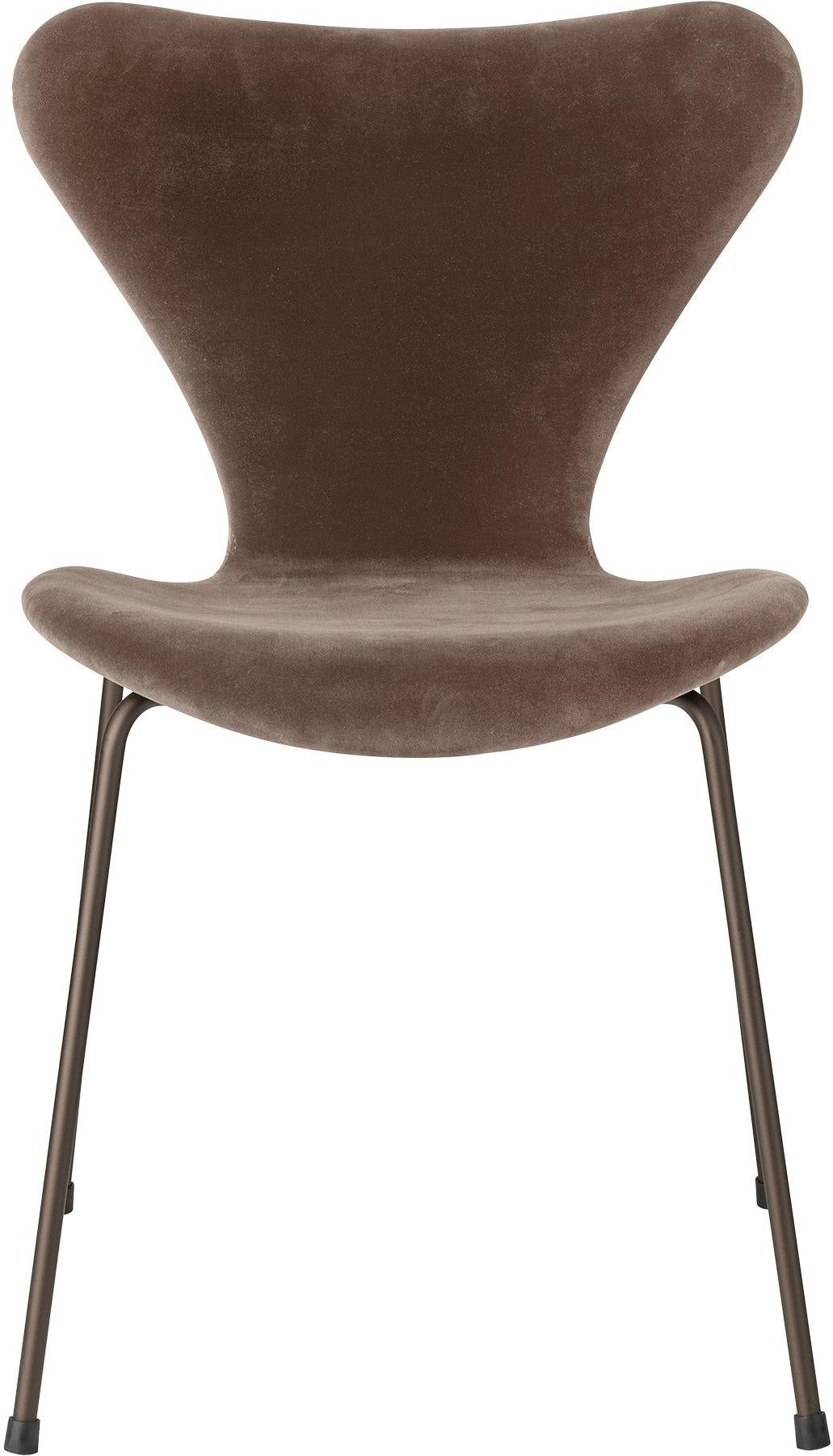 [product_category]-Fritz Hansen 3107 Chair Full Upholstery, Brown Bronze/Belfast Velvet Grey Brown-Fritz Hansen-3107VELVET-greybrown-FRI-1
