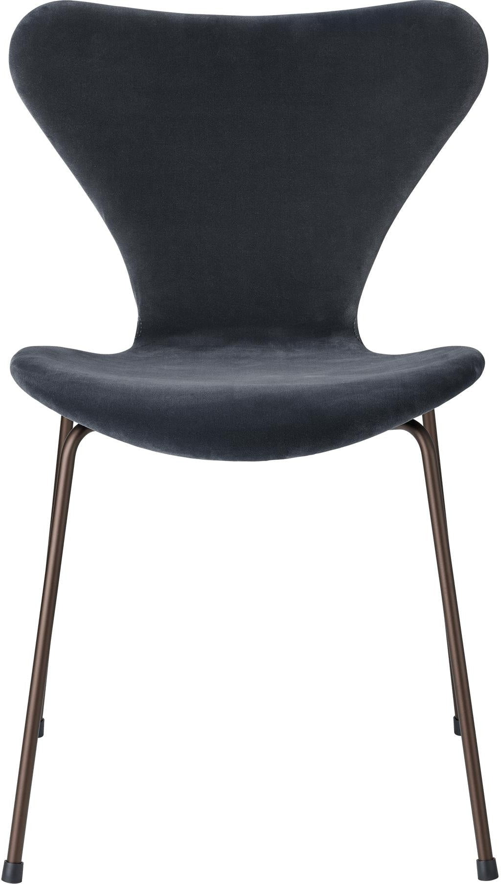 [product_category]-Fritz Hansen 3107 Chair Full Upholstery, Brown Bronze/Belfast Velvet Midnight Blue-Fritz Hansen-3107VELVET-midnightblue-FRI-1