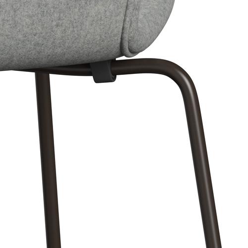 [product_category]-Fritz Hansen 3107 Chair Full Upholstery, Brown Bronze/Divina Melange Light Grey-Fritz Hansen-3107FU-DIM120-DBPC-FRI-7