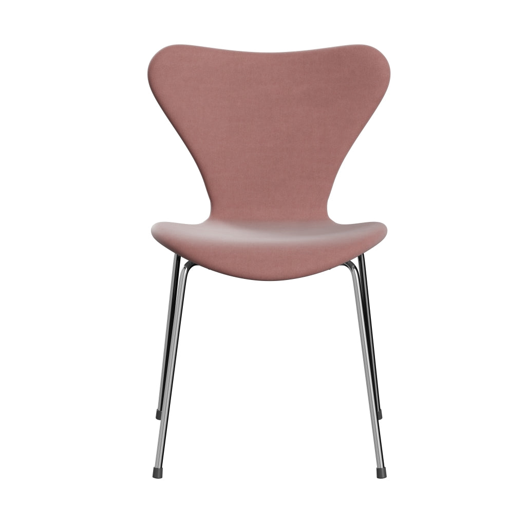 [product_category]-Fritz Hansen 3107 Chair Full Upholstery, Chrome/Belfast Velvet Misty Rose-Fritz Hansen-3107FU-BEL593-CST-FRI-1