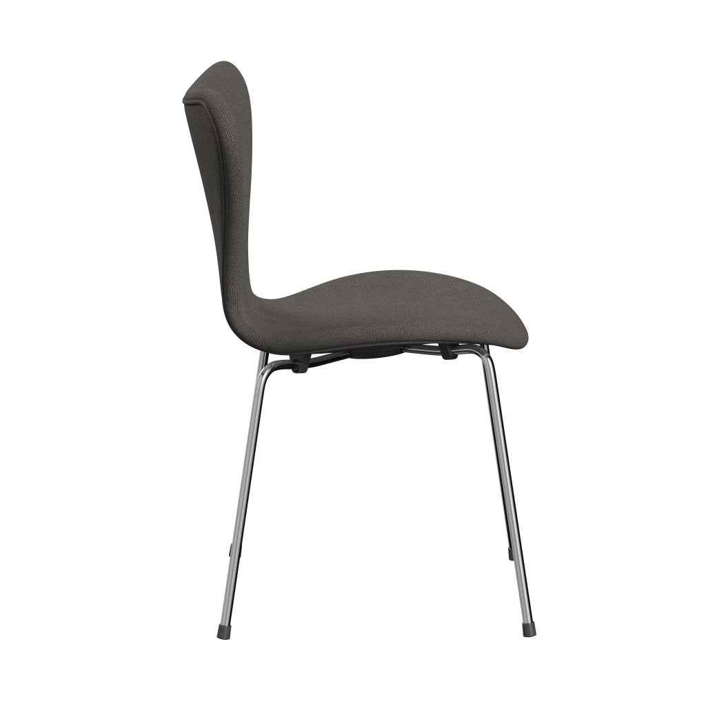 [product_category]-Fritz Hansen 3107 Chair Full Upholstery, Chrome/Hallingdal Grey Dark-Fritz Hansen-3107FU-HAL143-CST-FRI-3