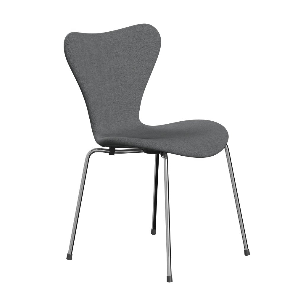 [product_category]-Fritz Hansen 3107 Chair Full Upholstery, Chrome/Remix Grey (Rem143)-Fritz Hansen-3107FU-REM143-CST-FRI-2