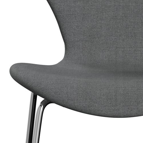 [product_category]-Fritz Hansen 3107 Chair Full Upholstery, Chrome/Remix Grey (Rem143)-Fritz Hansen-3107FU-REM143-CST-FRI-6