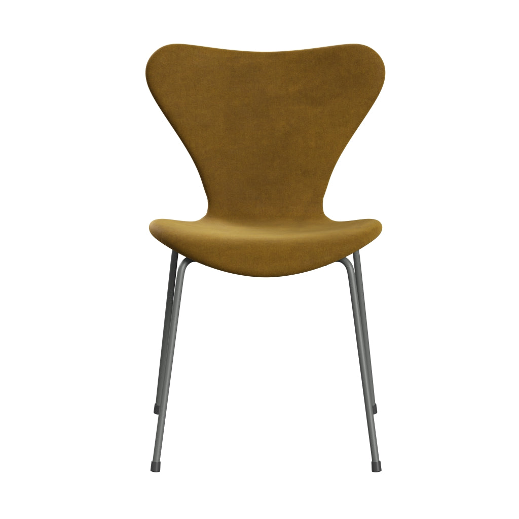 [product_category]-Fritz Hansen 3107 Chair Full Upholstery, Silver Grey/Belfast Velvet Soft Ochre-Fritz Hansen-3107FU-BEL926-SIGREY-FRI-1