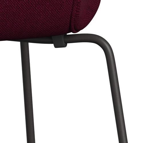 [product_category]-Fritz Hansen 3107 Chair Full Upholstery, Warm Graphite/Hallingdal Wine Red/Violet-Fritz Hansen-3107FU-HAL573-WARGRA-FRI-7