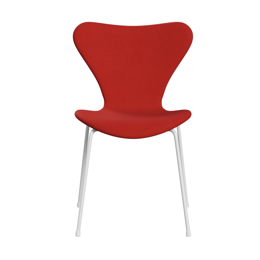 [product_category]-Fritz Hansen 3107 Chair Full Upholstery, White/Canvas Pink-Fritz Hansen-3107FU-CA0644-DRWH-FRI-1