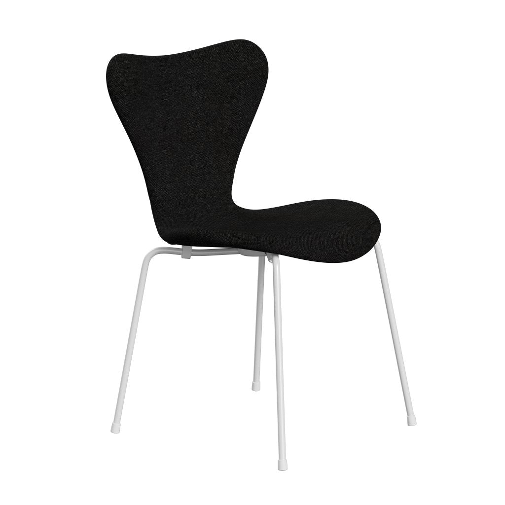 [product_category]-Fritz Hansen 3107 Chair Full Upholstery, White/Hallingdal Charcoal-Fritz Hansen-3107FU-HAL180-DRWH-FRI-2