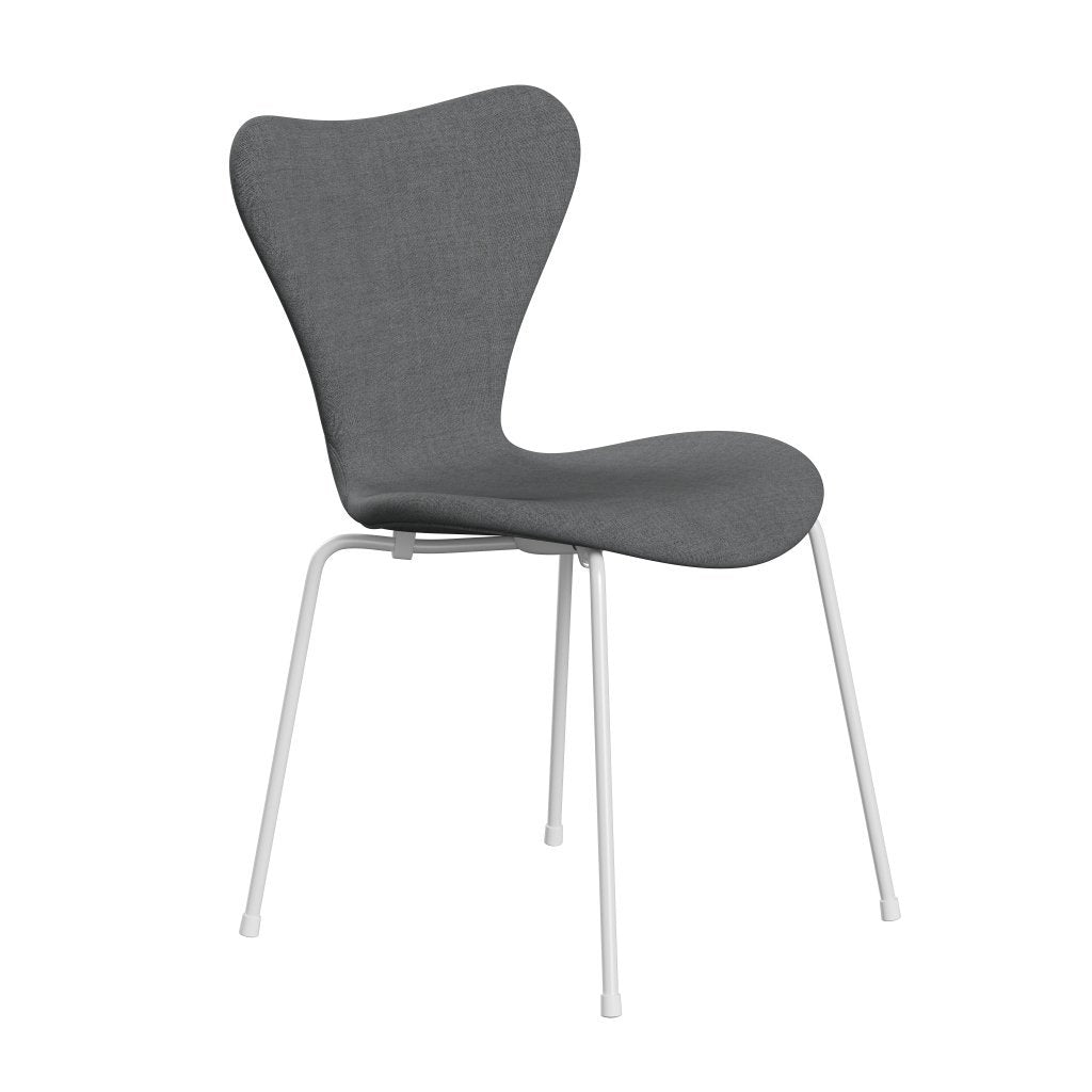 [product_category]-Fritz Hansen 3107 Chair Full Upholstery, White/Remix Grey (Rem143)-Fritz Hansen-3107FU-REM143-DRWH-FRI-2