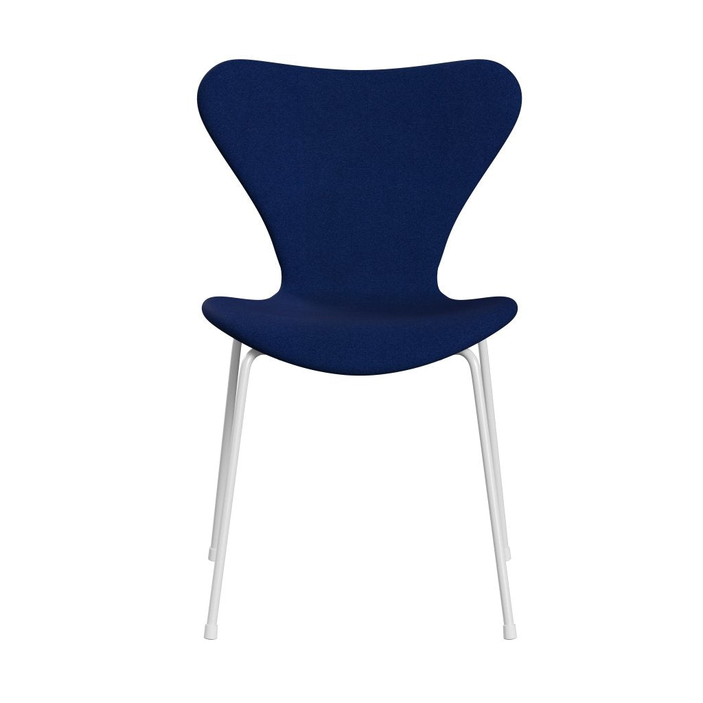 [product_category]-Fritz Hansen 3107 Chair Full Upholstery, White/Tonus Royal Blue-Fritz Hansen-3107FU-TON210-DRWH-FRI-1