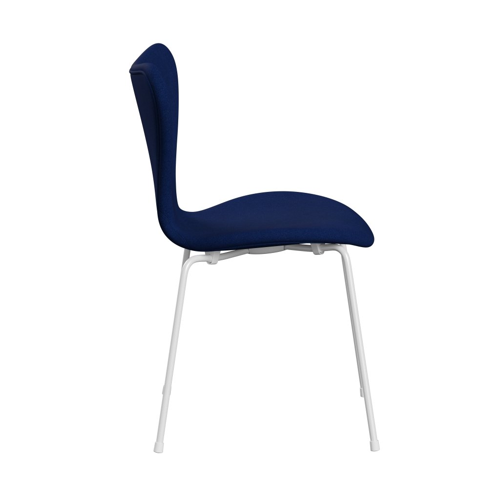 [product_category]-Fritz Hansen 3107 Chair Full Upholstery, White/Tonus Royal Blue-Fritz Hansen-3107FU-TON210-DRWH-FRI-3