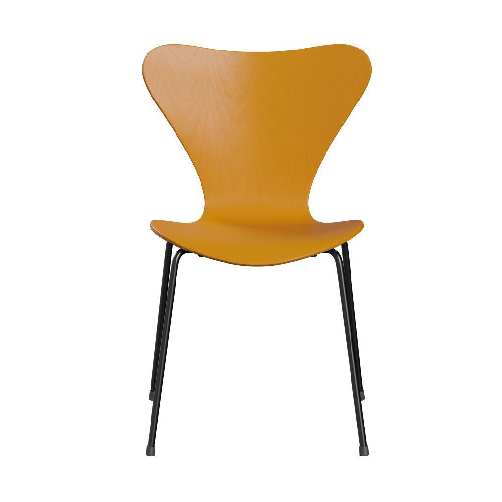 [product_category]-Fritz Hansen 3107 Chair Unupholstered, Black/Dyed Ash Burnt Yellow-Fritz Hansen-3107-CA475-DRBL-FRI-1