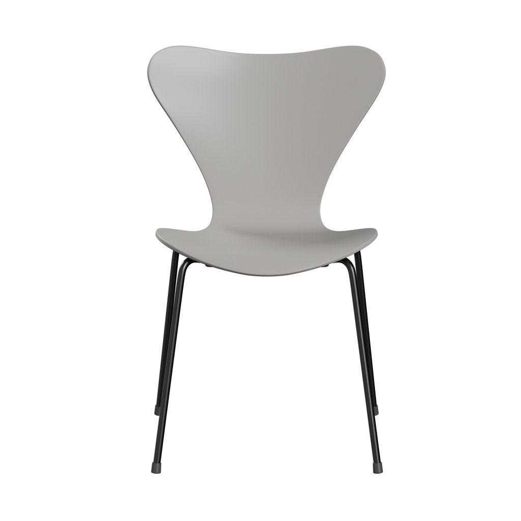 [product_category]-Fritz Hansen 3107 Chair Unupholstered, Black/Lacquered Nine Grey-Fritz Hansen-3107-LA150-DRBL-FRI-1