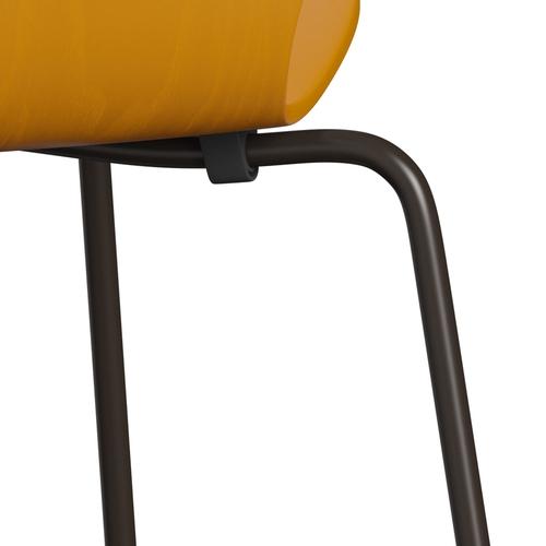 [product_category]-Fritz Hansen 3107 Chair Unupholstered, Brown Bronze/Dyed Ash Burnt Yellow-Fritz Hansen-3107-CA475-DBPC-FRI-7
