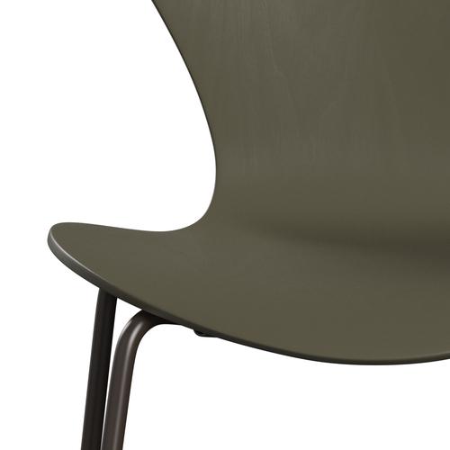 [product_category]-Fritz Hansen 3107 Chair Unupholstered, Brown Bronze/Dyed Ash Olive Green-Fritz Hansen-3107-CA925-DBPC-FRI-6