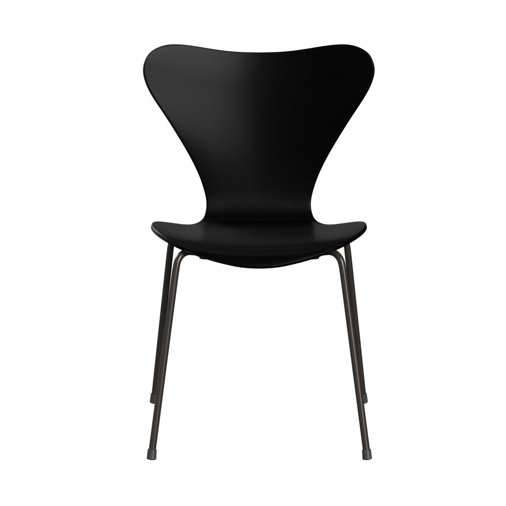 [product_category]-Fritz Hansen 3107 Chair Unupholstered, Brown Bronze/Lacquered Black-Fritz Hansen-3107-LA190-DBPC-FRI-1